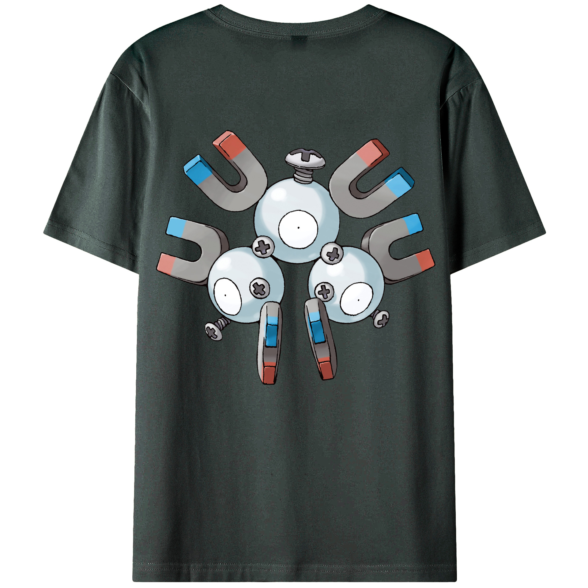 （画像用） ポケットモンスター Pokémon 綿100％ メンズ半袖Tシャツ（バックプリント） 通気性